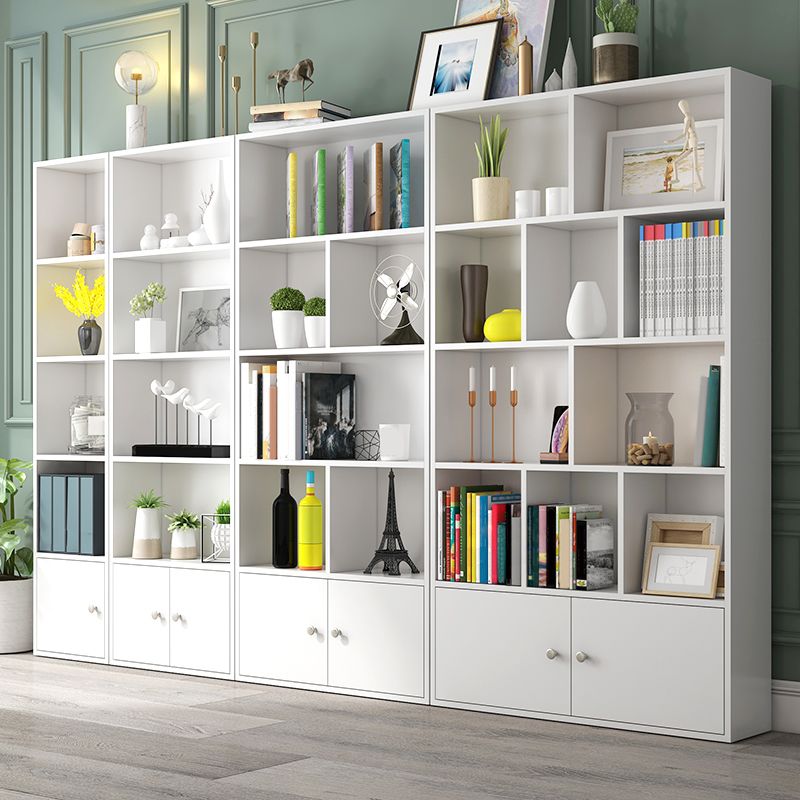 Closed Wooden Bookshelf Modern Home Living Room Standard Bookcase with Door Clearhalo 'Bookcases' 'furn' 'furn_bookcases' 'Furniture' 'Office Furniture' 1200x1200_ae351144-18ff-4d65-9c8c-af9f7106b2a1