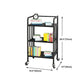 Modern Style Bookshelf Open Back Metal Bookcase with Caster Wheels