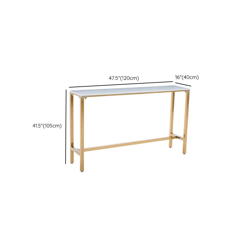 Moderner Bartisch mit weißer Kunstmarmorplatte und goldenem Sockel