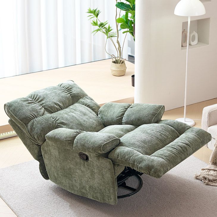 Swivel Rocker Standard Recliner Solid Color Manual-Handle Recliner Chair Clearhalo 'Chairs & Seating' 'furn' 'furn_recliners' 'Furniture' 'Living Room Furniture' 'Recliners' 1200x1200_ae37a8bc-9cb9-477c-9b07-e21cd967af08