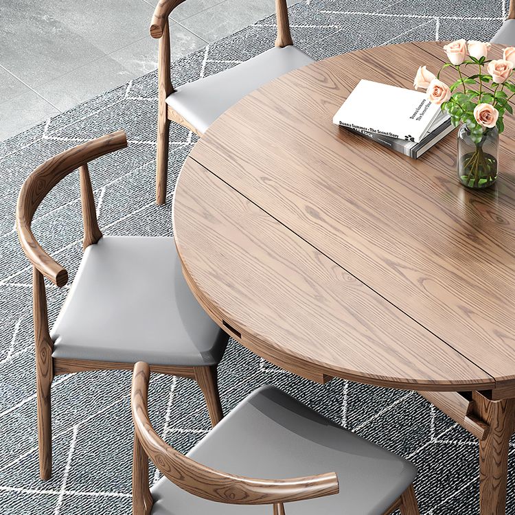 Modern Brown Dining Table Round Solid Wood Dining Table with 4 Legs for Home Clearhalo ' dining_table' 'Dining Tables & Seating' 'Dining Tables' 'furn' 'furn_dining_table' 'Furniture' 'furniture_dining_table' 'Kitchen & Dining Furniture' 'kitchen&dining_furn' 'kitchen' 'kitchen_dining_table' 1200x1200_ae3bd2bd-e448-443a-922a-321b3d4bbc02