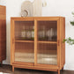 Modern Style Dining Server Pine Solid Wood Server with Glass Doors Clearhalo 'buffet_sideboard' 'Buffets & Sideboards' 'furn' 'furn_buffet_sideboard' 'Furniture' 'Kitchen & Dining Furniture' 1200x1200_ae3e77e1-a9c4-40fc-9486-9da0fc54588b