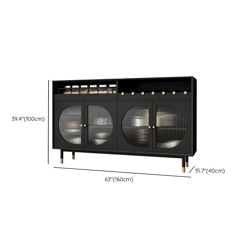 Moderna scheda rettangolare minimalista Casa Black Side Board con porta