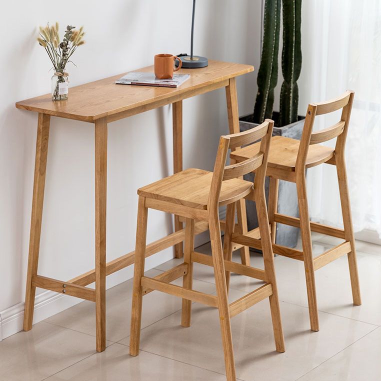 Modern Rectangle Fixed Bar Table Solid Wood Counter Height Bar Dining Table Clearhalo 'Bar Furniture' 'Bar Tables' 'bar_tables' 'furn' 'furn_bar_tables' 'Furniture' 'Kitchen & Dining Furniture' 1200x1200_ae3ffd46-73c2-4fbd-af20-00a27609f008