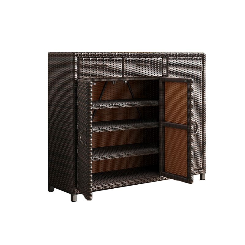 Contemporary Storage Cabinet Square Side Cabinet with Glass Paned Clearhalo 'Cabinets & Chests' 'cabinets_chests' 'furn' 'furn_cabinets_chests' 'Furniture' 'Living Room Furniture' 1200x1200_ae43e387-00ca-4d69-bc43-fd321f5f06bf