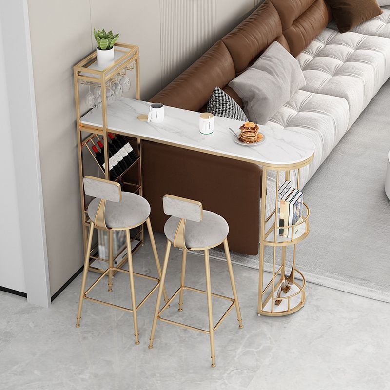 Modern Bar Dining Table Indoor Bar Height Table with Shelves 42-Inch Top Clearhalo 'Bar Furniture' 'Bar Tables' 'bar_tables' 'furn' 'furn_bar_tables' 'Furniture' 'furniture_bar_tables' 'Kitchen & Dining Furniture' 'kitchen&dining_furn' 'kitchen' 1200x1200_ae45a731-5b82-4dfd-a7a4-1a46c0303070