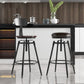 Rotatable Upholstered Counter Stool Industrial Metal Footrest Bar Chair