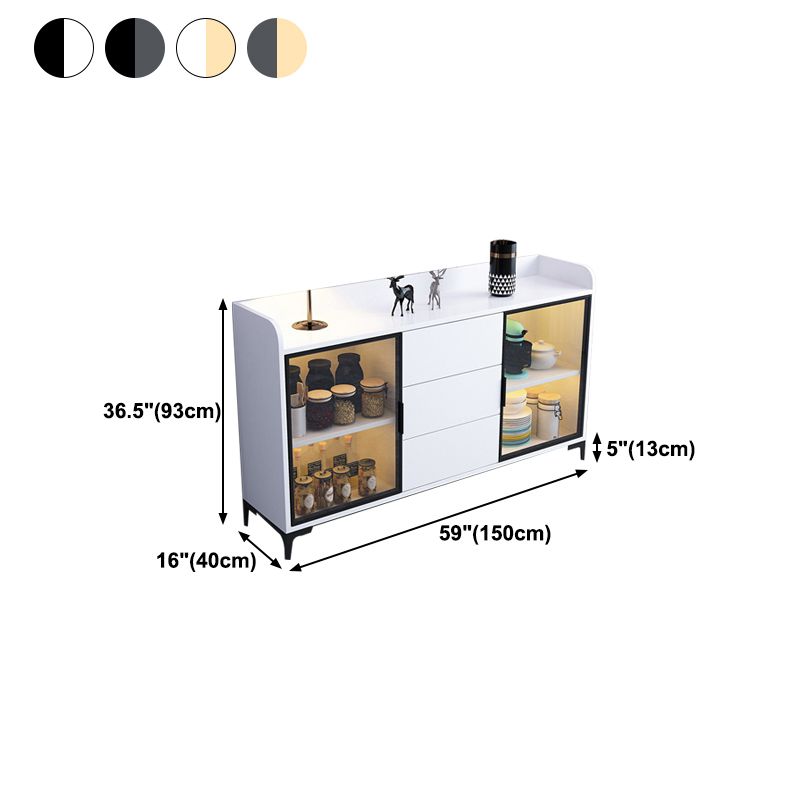 Sideboard in legno ingegnerizzato in stile glam con cassetti e conservazione