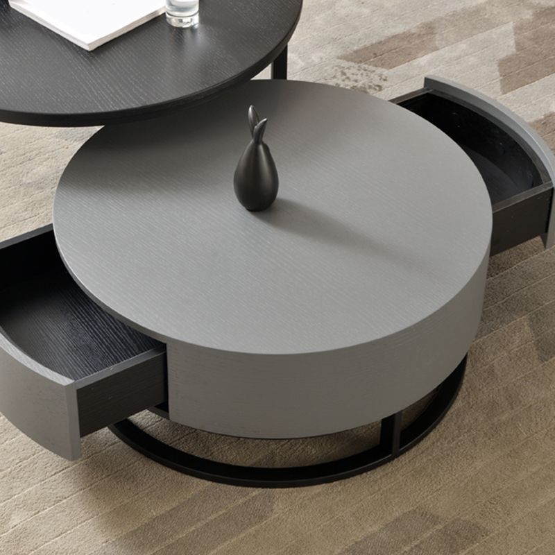 Nordic Style Round Frame/drum Base Solid Wood Table with Drawer Coffee Table Clearhalo 'Coffee & Accent Tables' 'Coffee Tables' 'coffee_tables' 'furn' 'furn_coffee_tables' 'Furniture' 'Living Room Furniture' 1200x1200_ae498de3-0528-4581-89c5-efbf77fc1be8