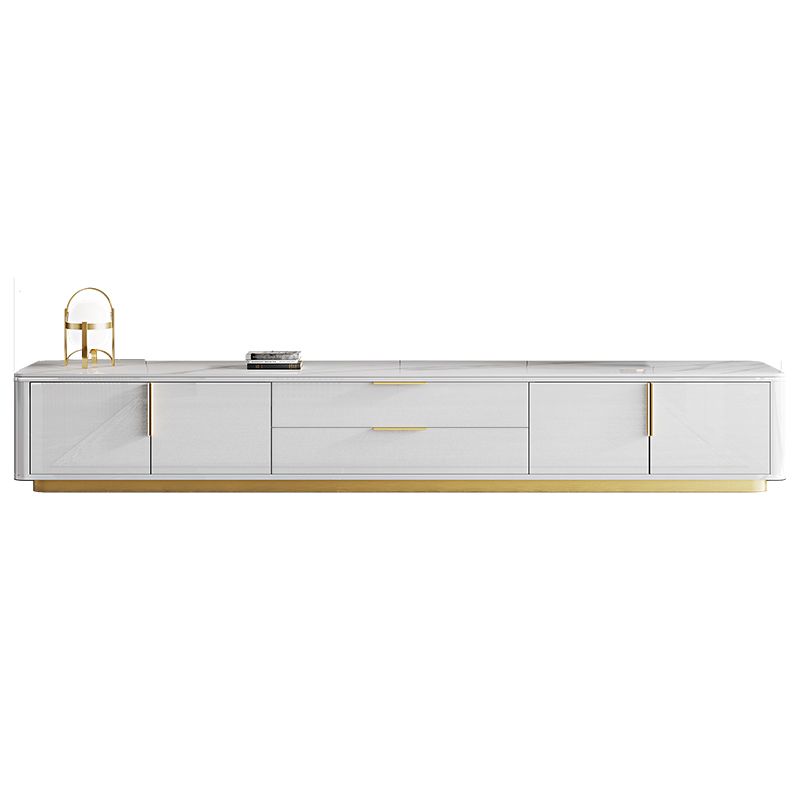 Console multimediale per TV Glam da 16" W, contenitore chiuso, console multimediale per TV con cassetti