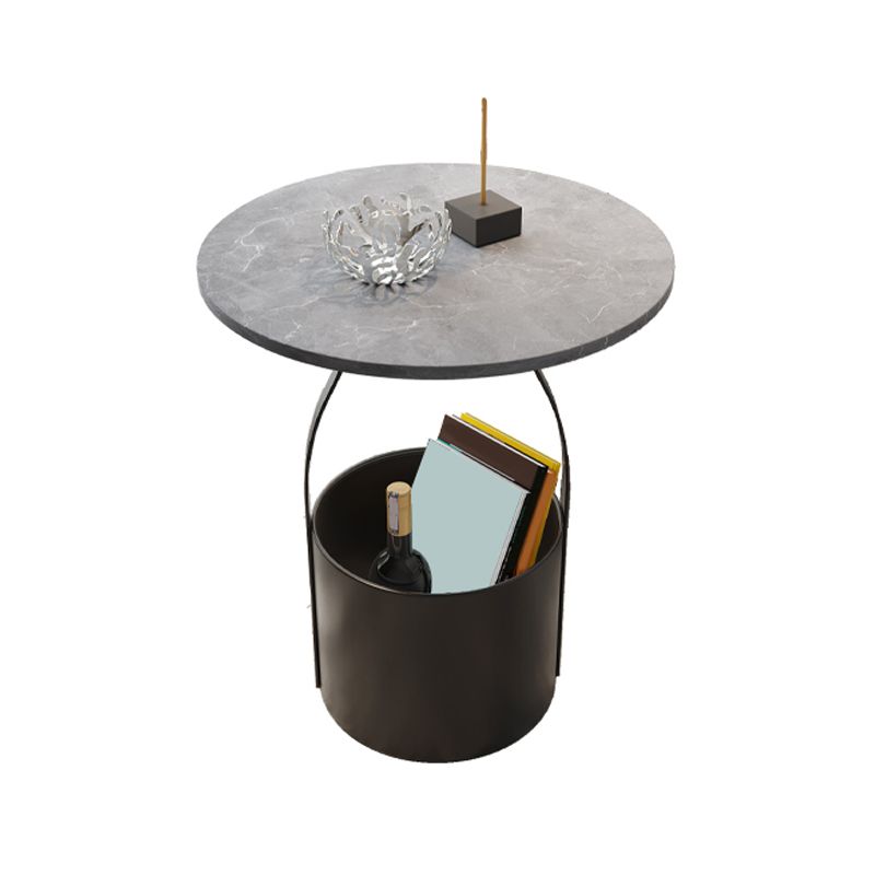 19.6" Tall Modern Round Slate Top Side Table Iron Pedestal End Table Clearhalo 'Coffee & Accent Tables' 'End & Side Tables' 'end_side_tables' 'furn' 'furn_end_side_tables' 'Furniture' 'Living Room Furniture' 1200x1200_ae4a9387-1e4a-464c-add1-356636bcd60e