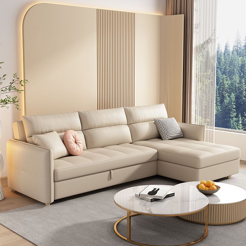 33"H Scandinavian Sofa Bed White Cushion Back Sleeper Sofa with Storage Clearhalo 'furn' 'furn_futons' 'Furniture' 'Futons & Daybeds' 'Futons' 'Living Room Furniture' 1200x1200_ae4b4236-37df-47b0-be4f-65e1c6faa6bd