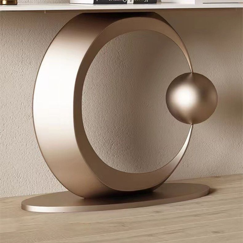 Glam Rectangle Accent Table Stone Console Sofa Table for Hall Clearhalo 'Console Tables' 'console_tables' 'Entry & Mudroom Furniture' 'furn' 'furn_console_tables' 'Furniture' 1200x1200_ae4bb3d9-d29f-4abb-8a9d-d8b2fcc63094