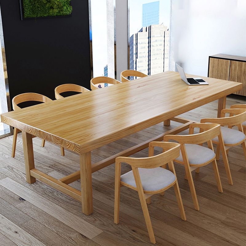 Solid Wood Rectangle Industrial Dining Table Wood Top Table with Trestle Base Clearhalo ' dining_table' 'Dining Tables & Seating' 'Dining Tables' 'furn' 'furn_dining_table' 'Furniture' 'furniture_dining_table' 'Kitchen & Dining Furniture' 'kitchen&dining_furn' 'kitchen' 'kitchen_dining_table' 1200x1200_ae4c5507-d110-4ead-977e-cc86b23e7b15