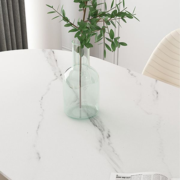 Metal Modern Oval Dining Table Sintered Stone Table for Dining Room and Kitchen Clearhalo ' dining_table' 'Dining Tables & Seating' 'Dining Tables' 'furn' 'furn_dining_table' 'Furniture' 'furniture_dining_table' 'Kitchen & Dining Furniture' 'kitchen&dining_furn' 'kitchen' 'kitchen_dining_table' 1200x1200_ae4ce7c8-ab20-48cd-9a4a-b5f903933609