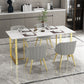 Traditional Luxury Rectangle Table Stone Double Pedestal Dining Site Table Clearhalo 'Dining Tables & Seating' 'Dining Tables' 'dining_table' 'furn' 'furn_dining_table' 'Furniture' 'Kitchen & Dining Furniture' 1200x1200_ae4dae00-030d-445d-b82b-2c9afd1ea4ff
