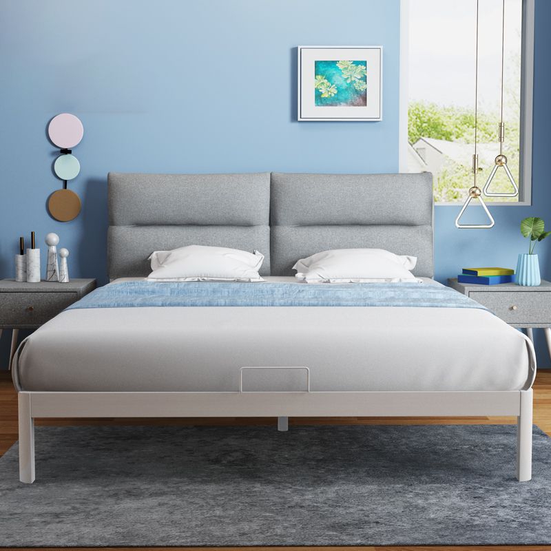 Contemporary Metal Platform Bed Panel Frame with Upholstered Headboard Clearhalo 'Bedroom Furniture' 'Beds' 'furn' 'furn_beds' 'Furniture' 1200x1200_ae4ead68-aa7a-4061-b583-a2b9b98b325f