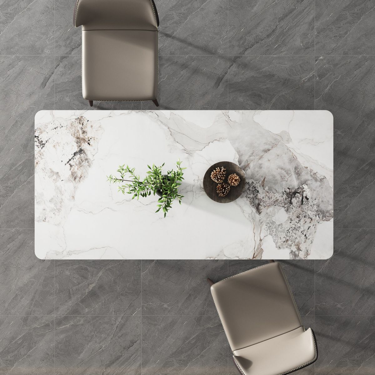 Rectangle 4 Legs Dining Table Modern Sintered Stone Dining Room Table Clearhalo 'Dining Tables & Seating' 'Dining Tables' 'dining_table' 'furn' 'furn_dining_table' 'Furniture' 'Kitchen & Dining Furniture' 1200x1200_ae510c1a-0aa4-4a14-b8b7-70e8566eb079