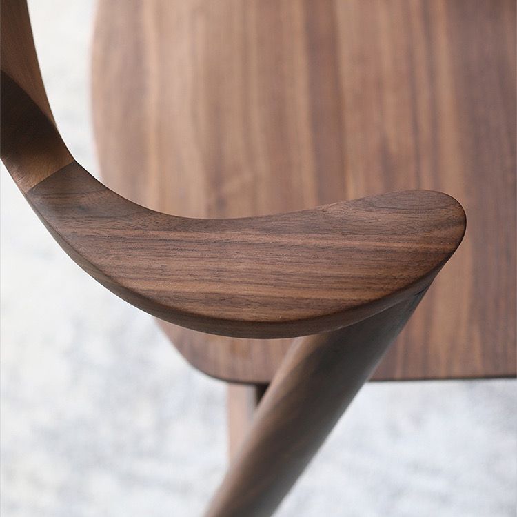 Home Scandinavian Style Wood Dining Chair Open Back Dining Side Chair with Arm Clearhalo ' kitchen&dining_furn' 'Dining Chairs' 'Dining Tables & Seating' 'dining_chair' 'furn' 'furn_dining_chair' 'Furniture' 'furniture_dining_chair' 'Kitchen & Dining Furniture' 'kitchen' 1200x1200_ae546b84-80af-4005-aef6-4a24620be2be