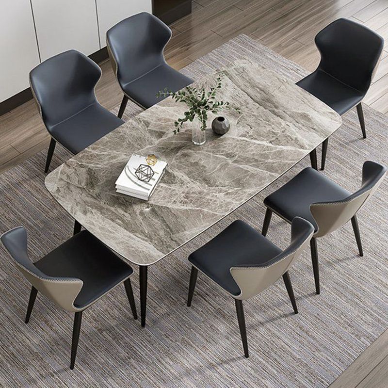 Industrial Standard Sintered Stone Dining Table Kitchen Rectangle Dining Table with 4 Legs Base Clearhalo ' dining_table' 'Dining Tables & Seating' 'Dining Tables' 'furn' 'furn_dining_table' 'Furniture' 'furniture_dining_table' 'Kitchen & Dining Furniture' 'kitchen&dining_furn' 'kitchen' 'kitchen_dining_table' 1200x1200_ae54b2e5-432a-4404-91d7-263ef6e5f409