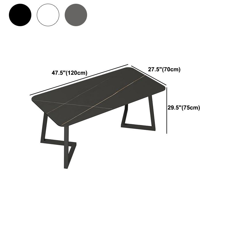 焼結された石の長方形ダイニングテーブルダブルペデスタル付きモダンダイニングルームテーブル