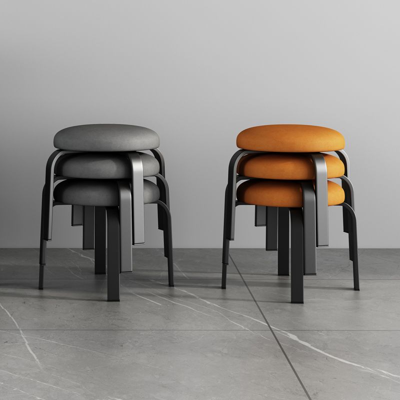 Fabric Round Water Resistant Ottoman Modern Solid Color Metal Frame Ottoman Clearhalo 'furn' 'furn_ottomans_poufs' 'Furniture' 'Living Room Furniture' 'Ottomans & Poufs' 'ottomans_poufs' 1200x1200_ae5789ac-4ae4-4d8f-b99f-afcc71ffa6a9