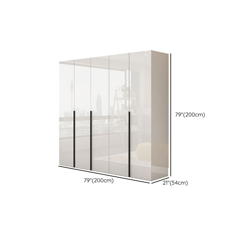 Hinged Wardrobe Armoire with Shelves White Wardrobe Closet for Home