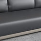 Contemporary Grey Sectional Sofa with Pillow Top Arm in Faux Leather Clearhalo 'furn' 'furn_sectionals' 'Furniture' 'Living Room Furniture' 'Sectionals' 1200x1200_ae5830ed-f8f4-4ddc-922d-c095ede694c3