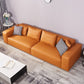 Scandinavian Living Room Sofa Square Arm Pillows Orange Settee