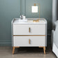 Moderne 20 Zoll H Night Tischstein Top 2-Drawer-Aufbewahrung Nachttisch mit Beinen