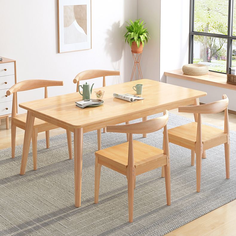 4-foot Rubberwood Solid Wood Simplicity Rectangle Dining Table for Dining Room Clearhalo ' dining_table' 'Dining Tables & Seating' 'Dining Tables' 'furn' 'furn_dining_table' 'Furniture' 'furniture_dining_table' 'Kitchen & Dining Furniture' 'kitchen&dining_furn' 'kitchen' 'kitchen_dining_table' 1200x1200_ae5b1c1d-e9d6-48fc-940f-65c37b5b5803