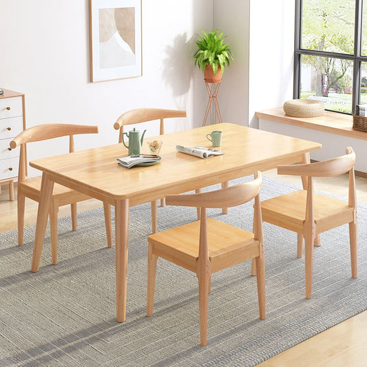 4-foot Rubberwood Solid Wood Simplicity Rectangle Dining Table for Dining Room Clearhalo ' dining_table' 'Dining Tables & Seating' 'Dining Tables' 'furn' 'furn_dining_table' 'Furniture' 'furniture_dining_table' 'Kitchen & Dining Furniture' 'kitchen&dining_furn' 'kitchen' 'kitchen_dining_table' 1200x1200_ae5b1c1d-e9d6-48fc-940f-65c37b5b5803