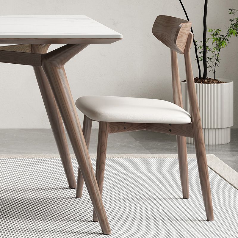 Silla lateral de estilo moderno de madera silla de comedor de espalda abierta para cocina