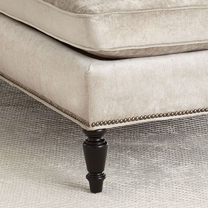 Chaise longue rembourrée de campagne française, chaise longue en micro-velours