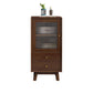 19. 7 "W Glas Paned Accent Cabinet Pine Wood 1 - Deur en 2 - Ladepas