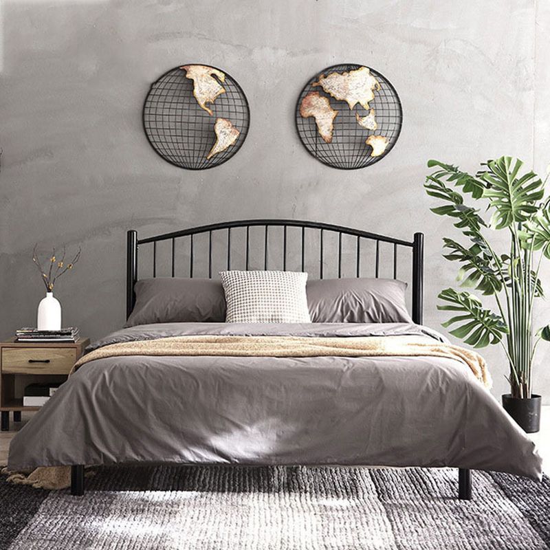 Contemporary Slat Bed Metal Black Open-Frame Bed with Custom Gold Legs Clearhalo 'Bedroom Furniture' 'Beds' 'furn' 'furn_beds' 'Furniture' 1200x1200_ae6042d0-8569-4f5d-8ce7-667a9a411c8c