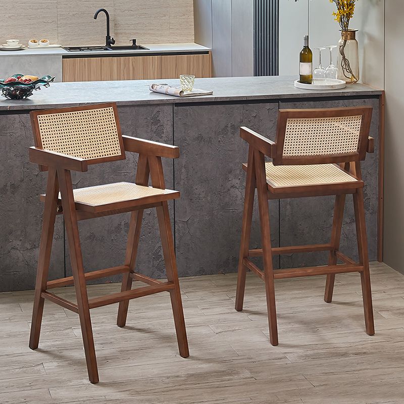 Contemporary Style Low Back Solid Wood Armed Bar Stool for Home Clearhalo 'Bar Furniture' 'Bar Stools' 'bar_stools' 'furn' 'furn_bar_stools' 'Furniture' 'Kitchen & Dining Furniture' 1200x1200_ae60d950-8d3c-4fad-a357-62c81f9659be