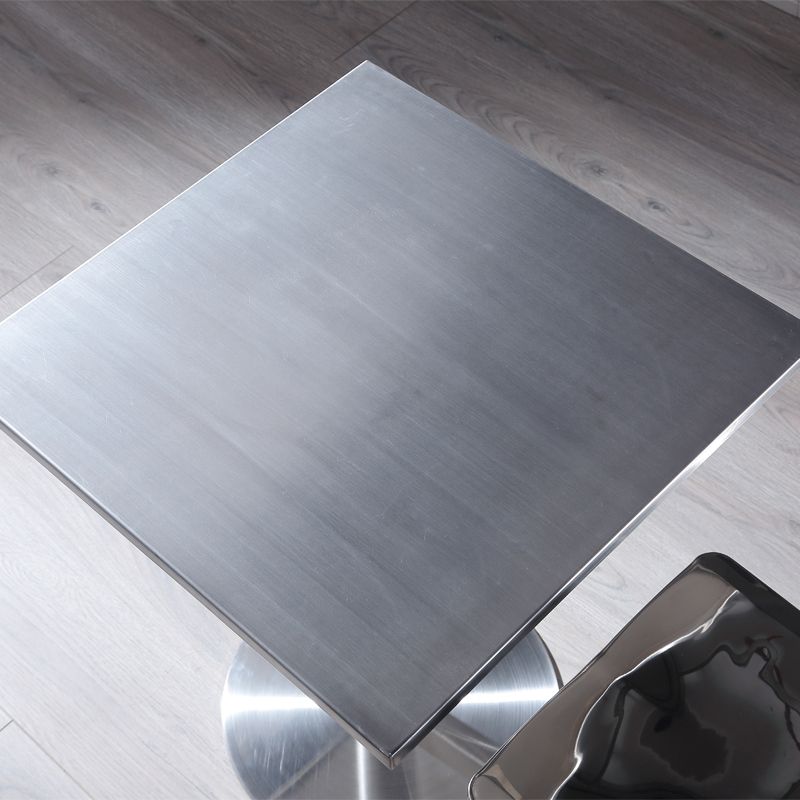 Metal Industrial Square Dining Table Stainless Steel Table for Kitchen and Dining Room Clearhalo 'Dining Tables & Seating' 'Dining Tables' 'dining_table' 'furn' 'furn_dining_table' 'Furniture' 'Kitchen & Dining Furniture' 1200x1200_ae610421-5912-4760-ade2-2ca0be8e5243