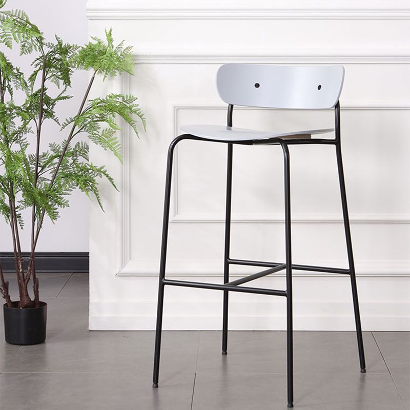 Industrial Iron Simple Barstool Restaurant Tall Stool with Wood Seat, 1 Piece Clearhalo 'Bar Furniture' 'Bar Stools' 'bar_stools' 'furn' 'furn_bar_stools' 'furniture_bar_stools' 'Kitchen & Dining Furniture' 'kitchen&dining_furn' 'kitchen' 'kitchen_furn' Furniture' 1200x1200_ae618d62-0197-4aeb-a7bd-f04103fb21b8