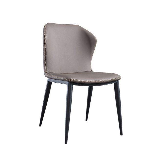 Leather Contemporary Style Dining Chair Matte Finish Wingback Side Chair Clearhalo 'Dining Chairs' 'Dining Tables & Seating' 'dining_chair' 'furn' 'furn_dining_chair' 'Furniture' 'furniture_dining_chair' 'Kitchen & Dining Furniture' 1200x1200_ae62a5af-5a74-431d-9cfb-002fbfdd55ab