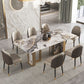 Luxury 1/2/3/4/5/6/8/9 Pieces Dining Set Sintered Stone Dining Table with Leather Chairs Clearhalo 'Dining Room Sets' 'Dining Tables & Seating' 'dining_room_set' 'furn' 'furn_dining_room_set' 'Furniture' 'furniture_dining_room_set' 'Kitchen & Dining Furniture' 1200x1200_ae62c710-5208-4eaf-b9c2-ed503ad98a89