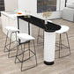 Tabouret de bar en plastique de style Glam avec pieds en métal