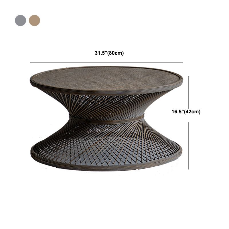 Round Rattan Top Side Table 16.53" /22.05" Tall Wood Pedestal End Table Clearhalo 'Coffee & Accent Tables' 'End & Side Tables' 'end_side_tables' 'furn' 'furn_end_side_tables' 'Furniture' 'Living Room Furniture' 1200x1200_ae682218-1c4d-40b4-8116-977207c86426