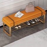 Glamoureingangsbank gepolsterte Metallsitzbank mit Schuhaufbewahrung, 12,5 Zoll Breite