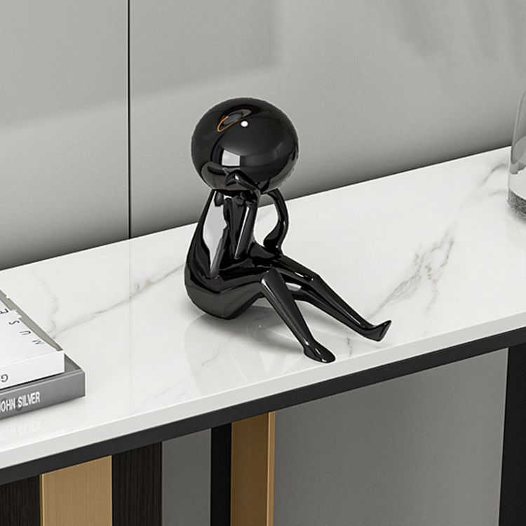 Tabella della console glam da 13 "W Stone White Rectanglegle Console Table