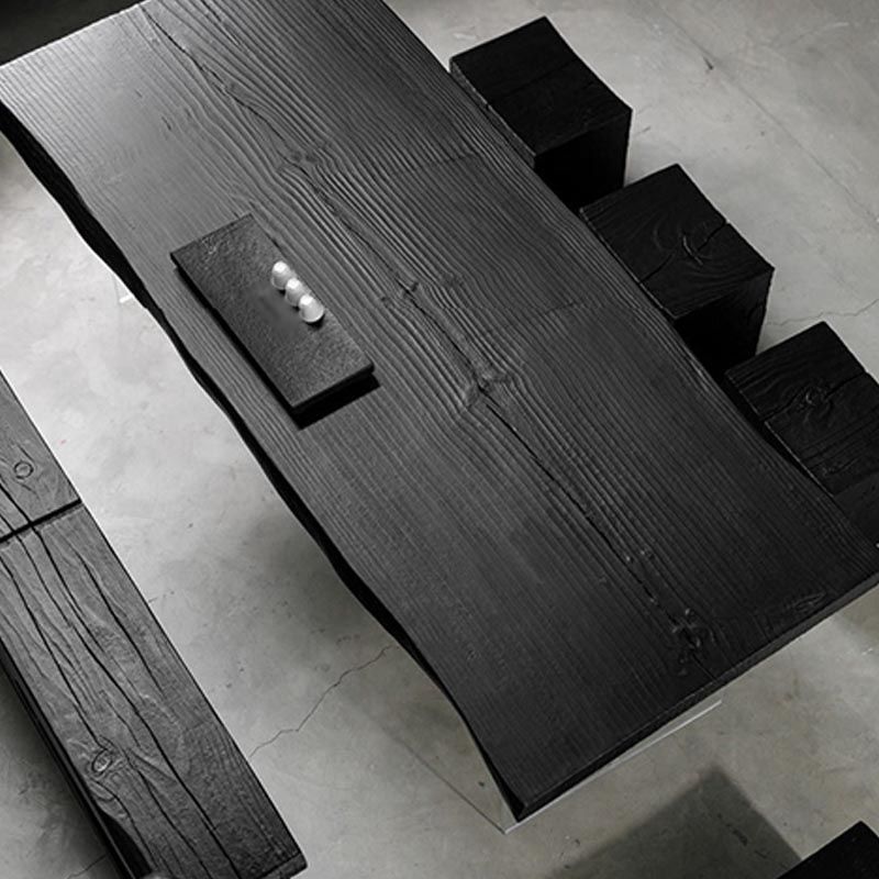 Acrylic Clear Double Pedestal Dining Table Modern Solid Wood Top Dinette Table Clearhalo 'Dining Tables & Seating' 'Dining Tables' 'dining_table' 'furn' 'furn_dining_table' 'Furniture' 'Kitchen & Dining Furniture' 1200x1200_ae6bf098-dfd3-45dc-9479-44834acbce3c