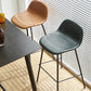 Modern Style Low Back Faux Leather Bar Stool with Metal Legs