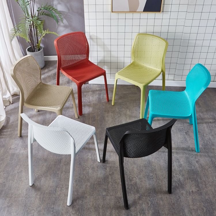 Contemporary Style Low Back Plastic Dining Side Chair for Home Use Clearhalo 'Dining Chairs' 'Dining Tables & Seating' 'dining_chair' 'furn' 'furn_dining_chair' 'Furniture' 'Kitchen & Dining Furniture' 1200x1200_ae6d89b0-e496-4c12-a38e-75c2a205aae3
