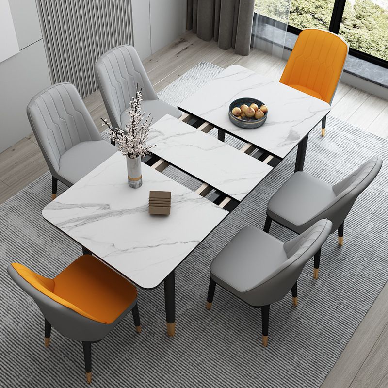 Modern Dining Table Rectangle Extendable Dining Table for Dining Room