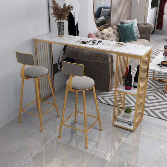 Glam 1/3 pezzi tavolo da bar set di rettangolo di pietra con sgabelli per balcone